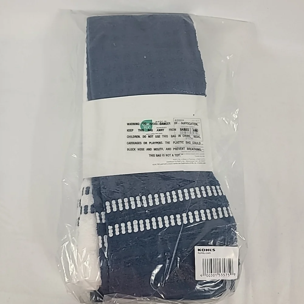 NWT The Big One Kitchen Towels 5 Pack White Blue